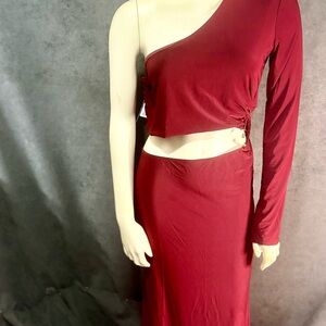 Fashion Nova One-Shoulder Red Dress